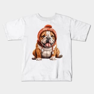 Winter Bulldog Kids T-Shirt